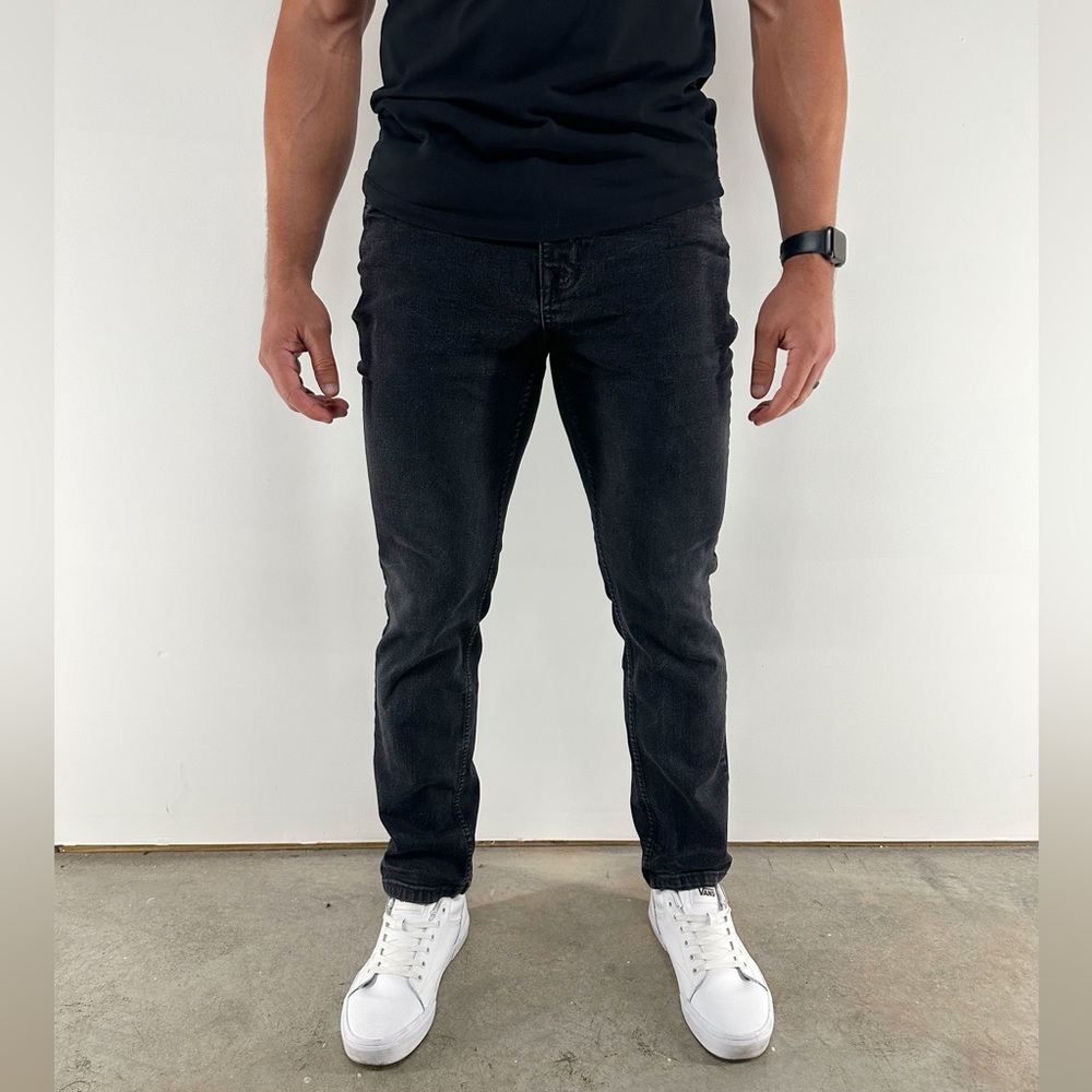 THE PERFECT JEAN NYC / Black Washed Out Slim Thick / W 33 L 30 - Picture 9 of 16
